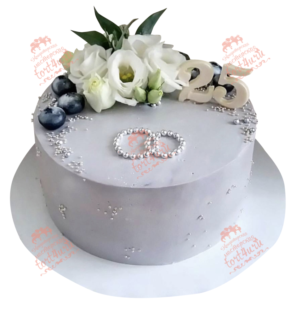 Торт на серебряную свадьбу кремовый