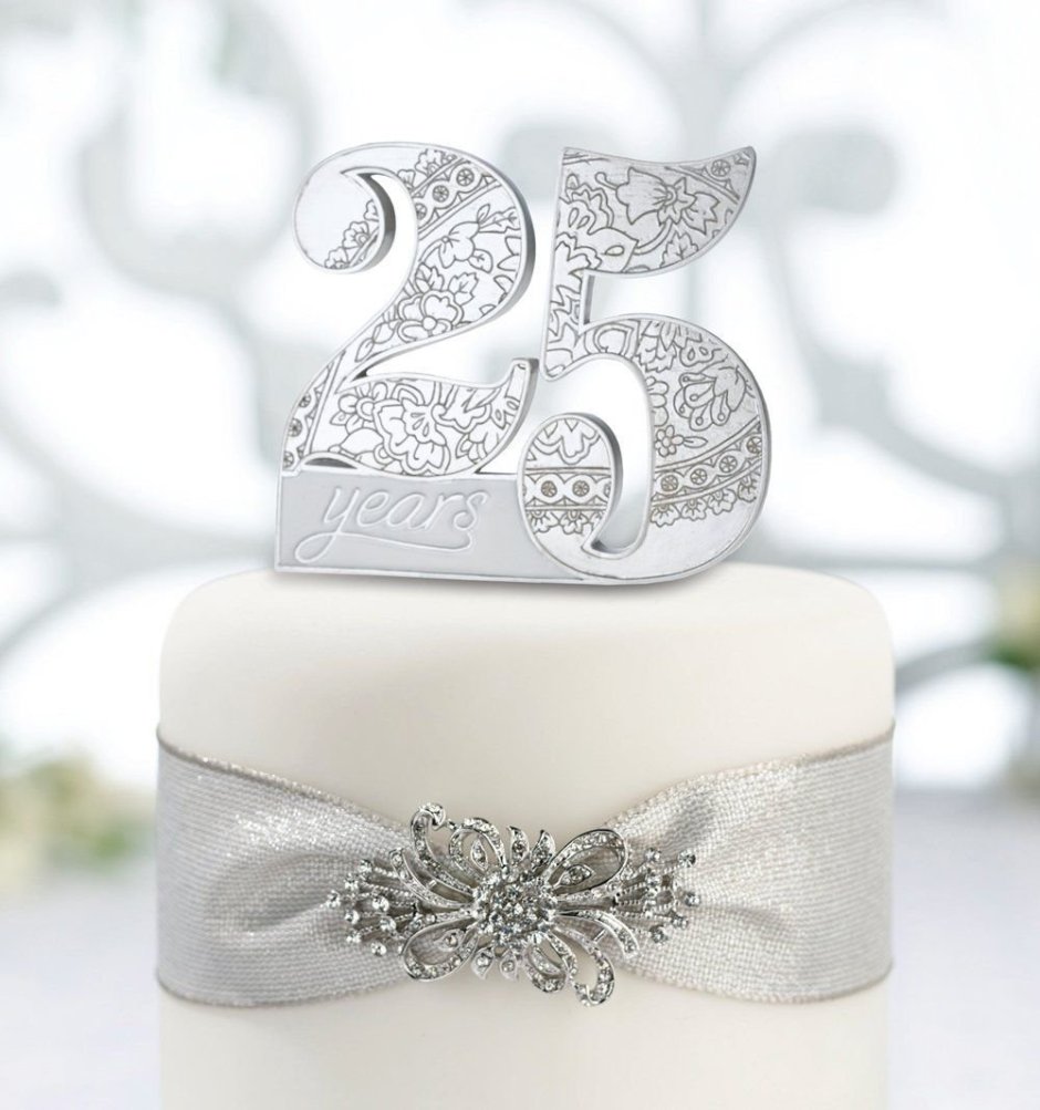 Торт на серебряную свадьбу красивый