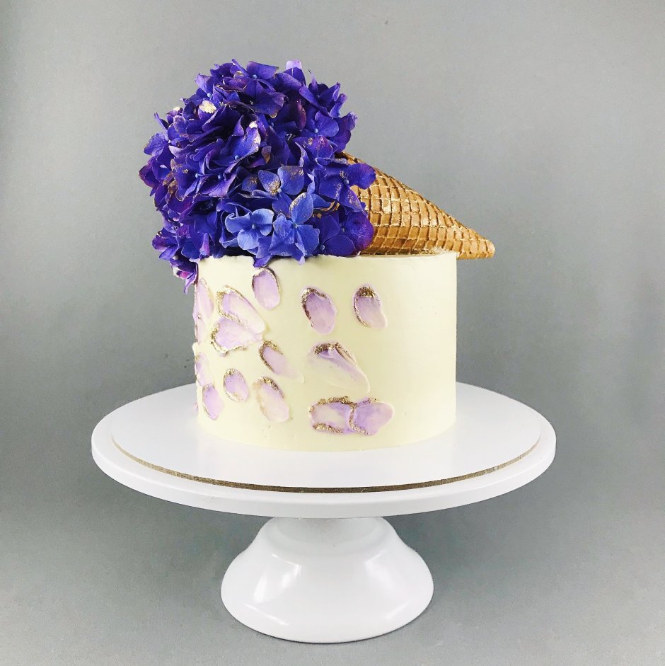 Торт с цветами гортензия