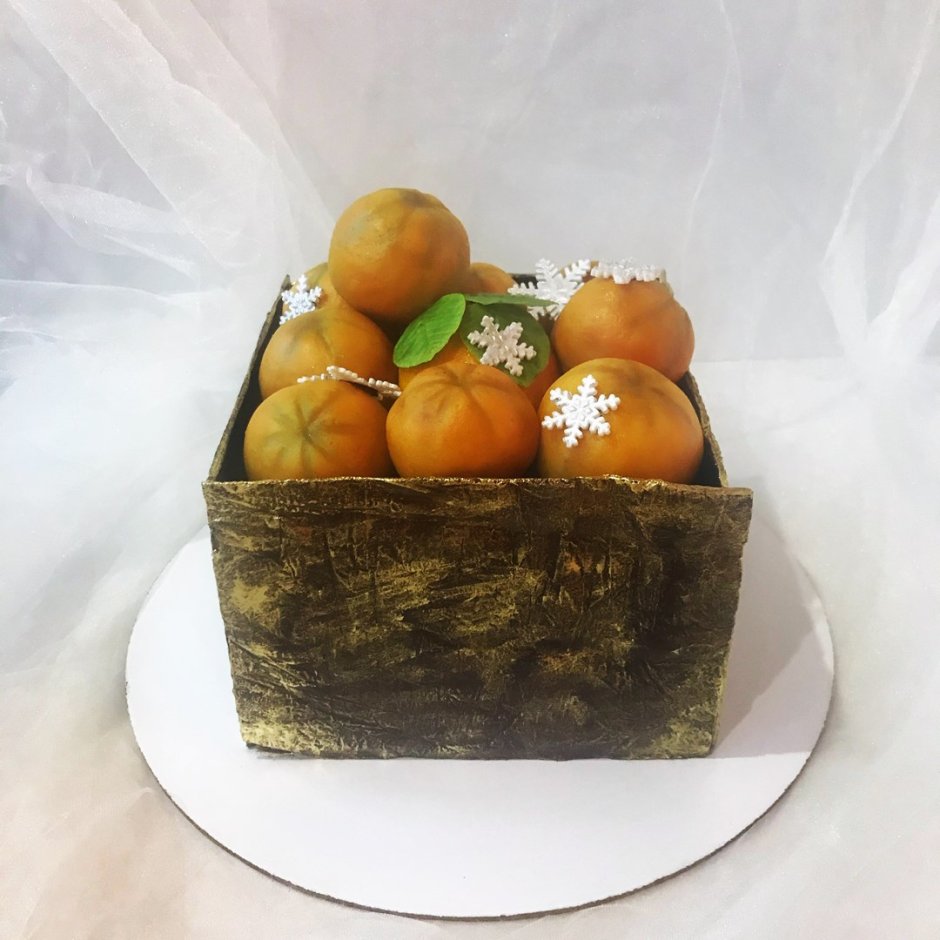 Торт коробка с мандаринами