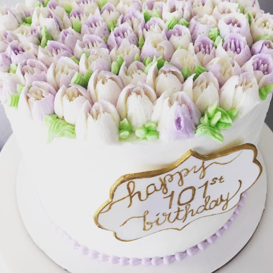 Торт с тюльпанами