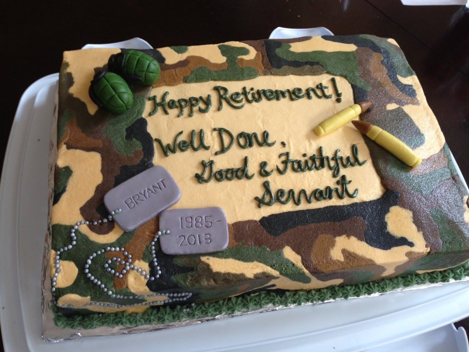 Торт на пенсию военному