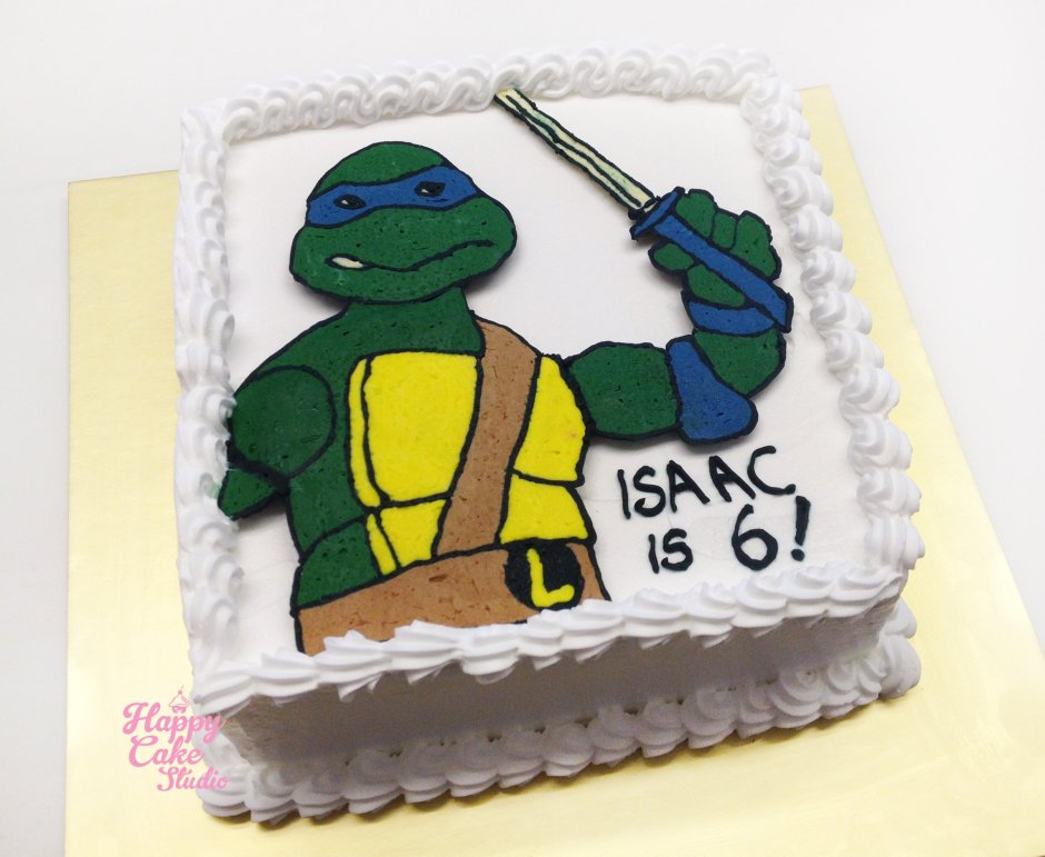 Торт с черепашкой Леонардо