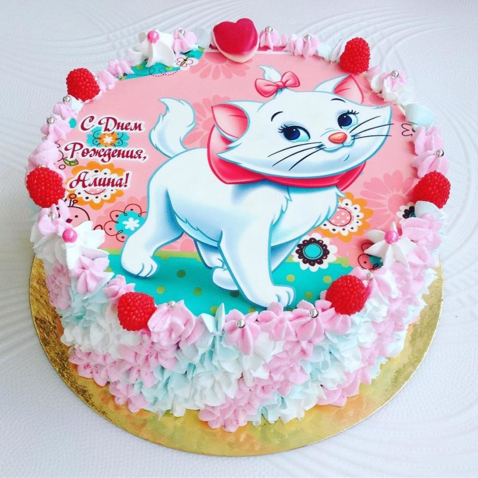 Тортик на день рождения девочке Кошачья вечеринка