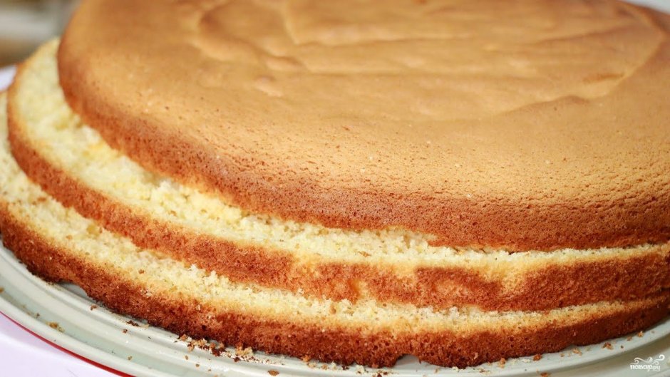 Бисквитный торт с брусникой