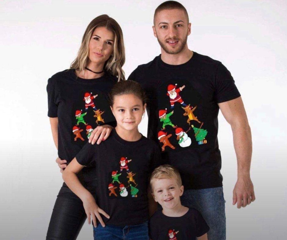 Семейные новогодние футболки