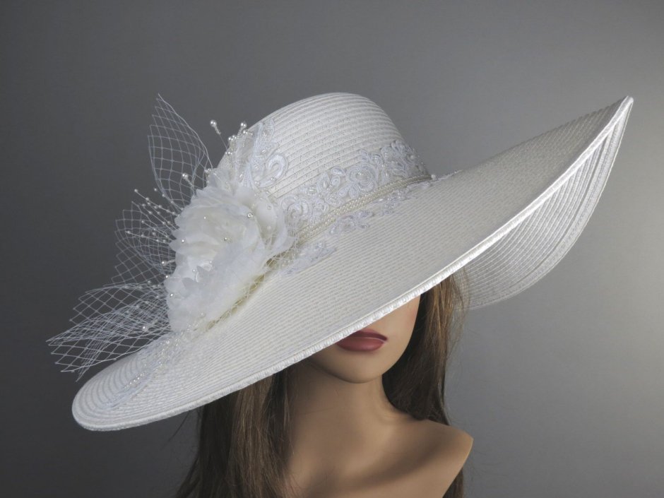 Широкополая Свадебная шляпка