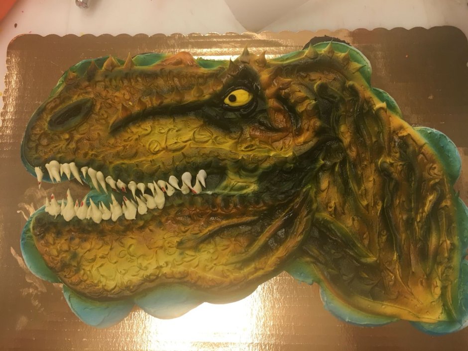 Торт голова динозавра