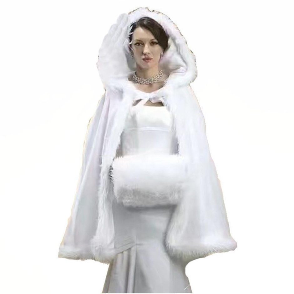 Свадебное платье зимой с шубой