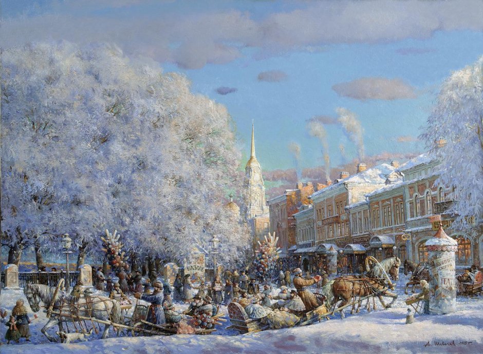 Екатерининский дворец в Санкт-Петербурге зимой