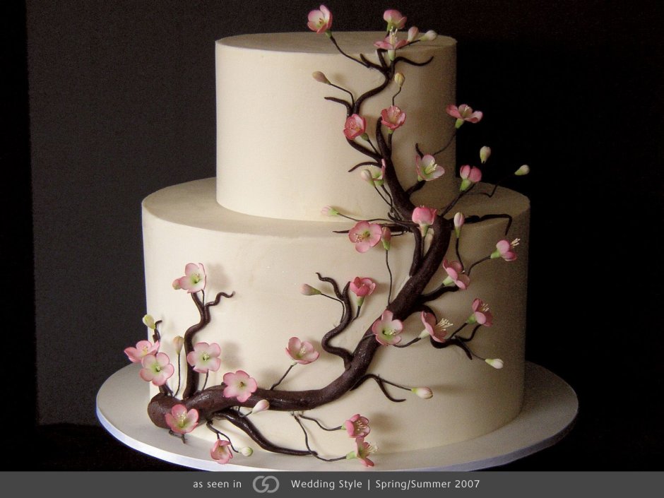 Дизайн свадебного торта с сакурой