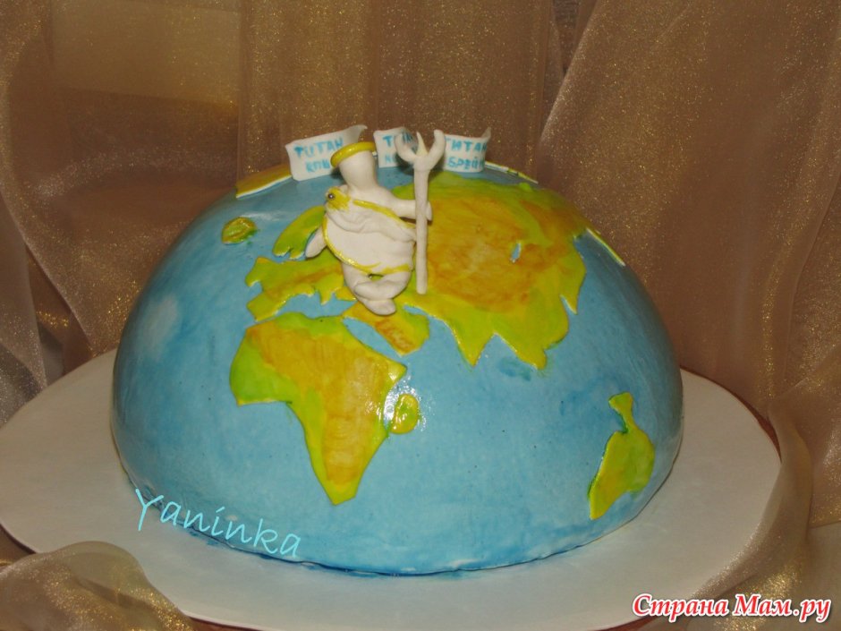 Торт земной шар с днем рождения