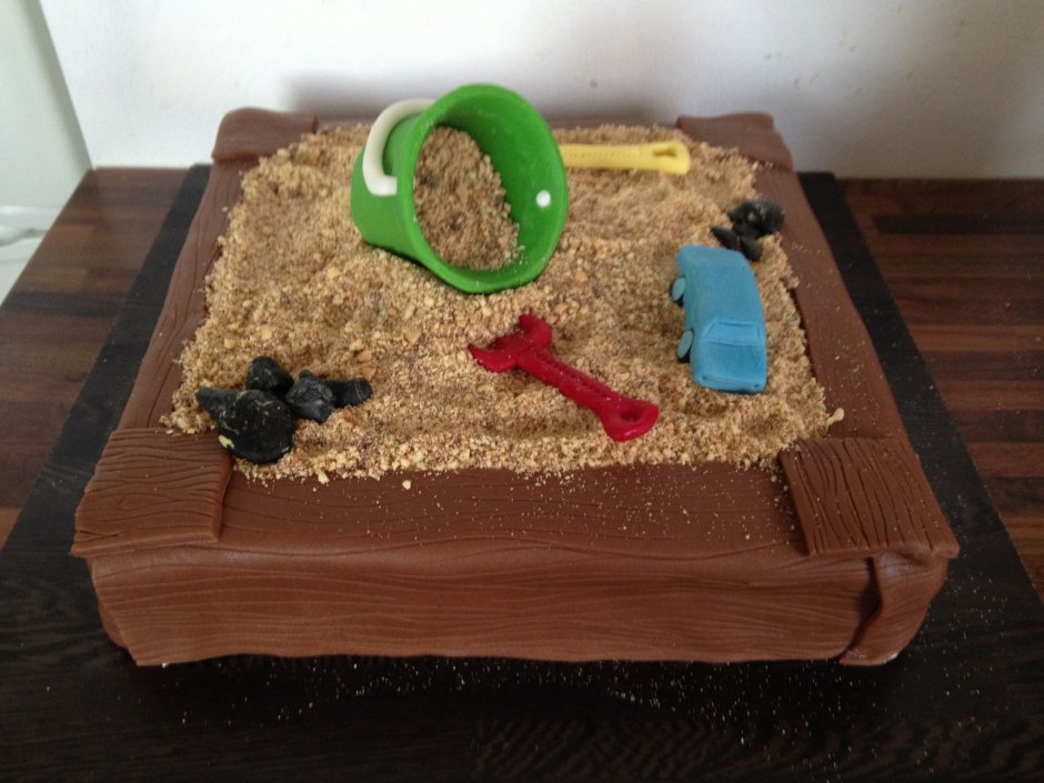 Торт песочница круглый