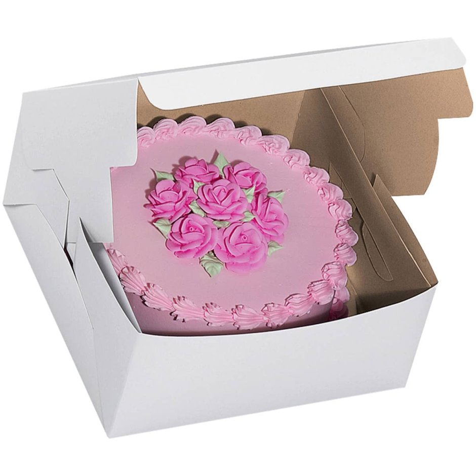 Торт коробочка с цветами