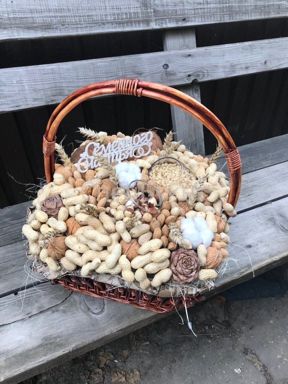 Подарочная корзина с орехами