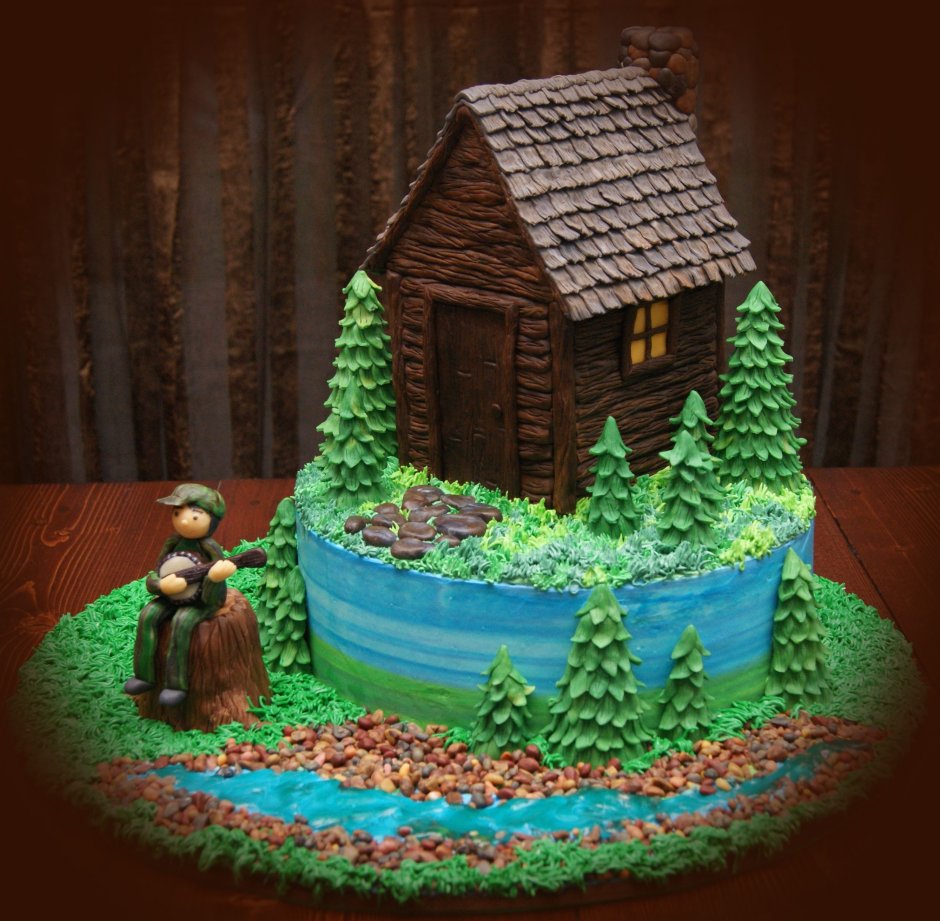 Торт домик в лесу