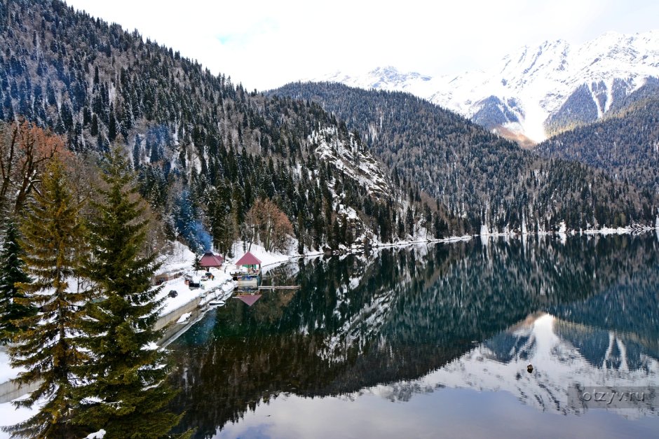 Lake Ritsa Абхазия зимой