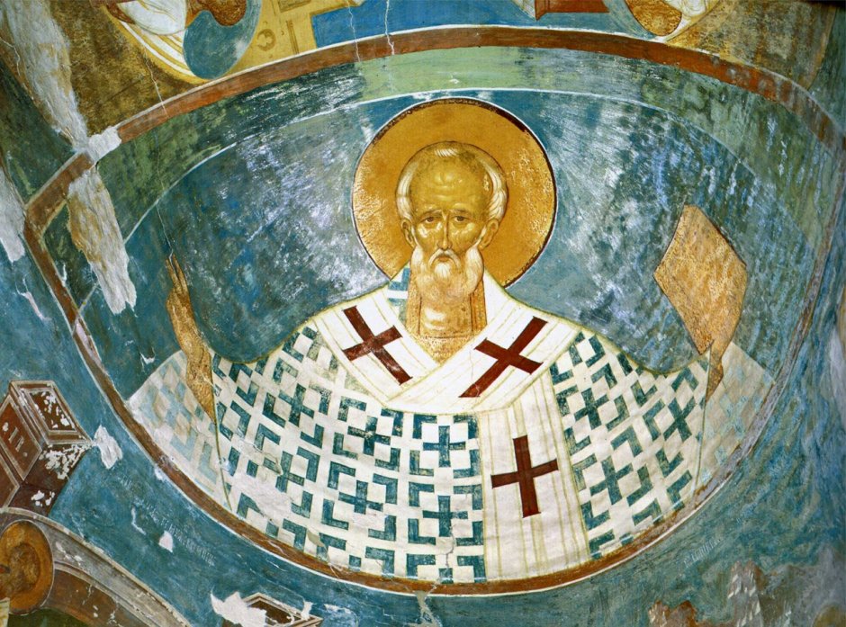 Николай Чудотворец фреска Ферапонтова монастыря
