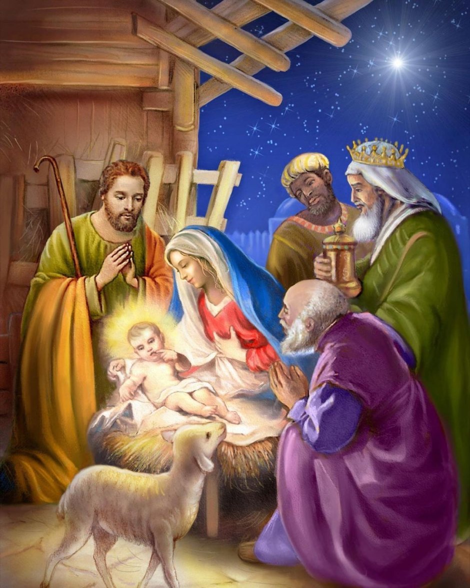Икона Рождество Христово масло