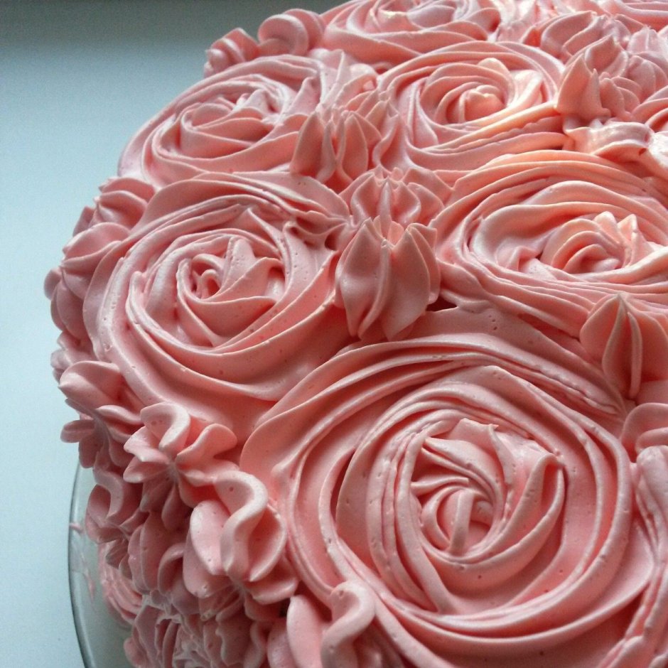 Торт с цветами из творожного крема