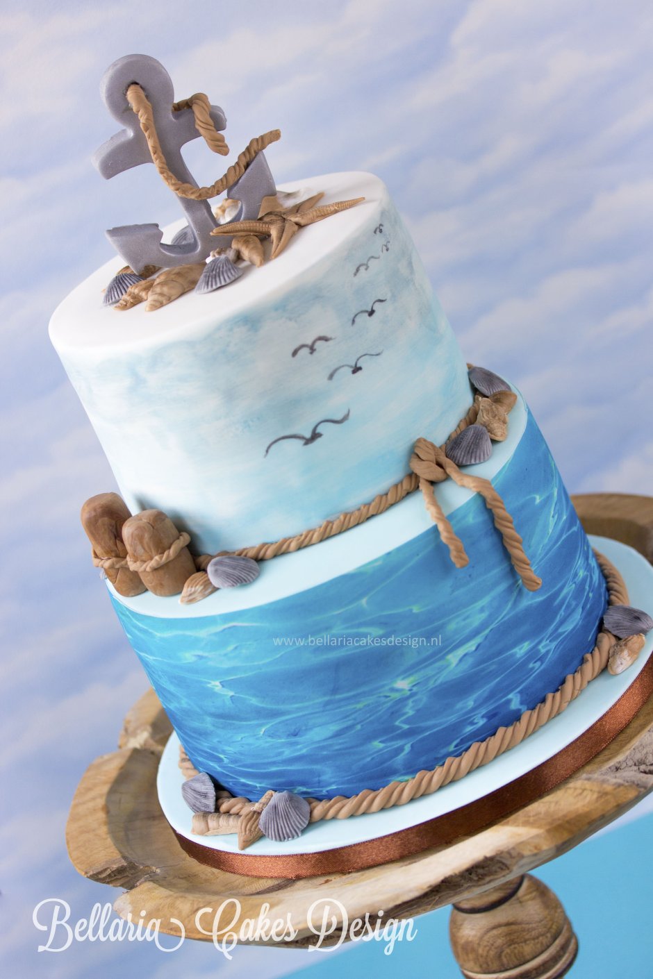 Торт морская тематика с безе