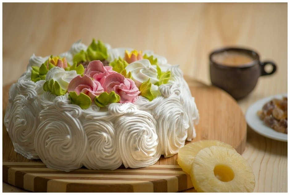 Тортики с цветами из крема