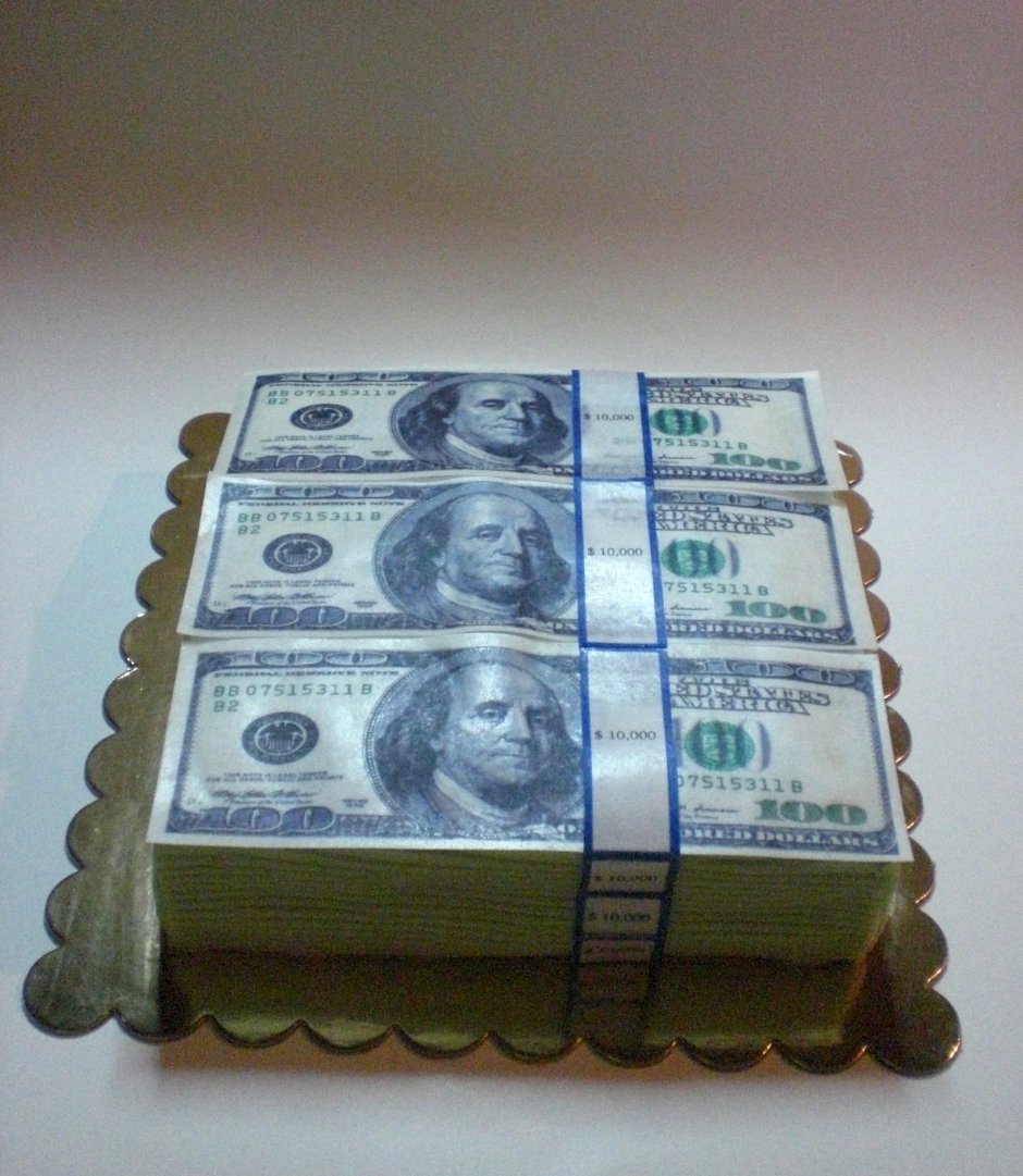 Торт с долларами