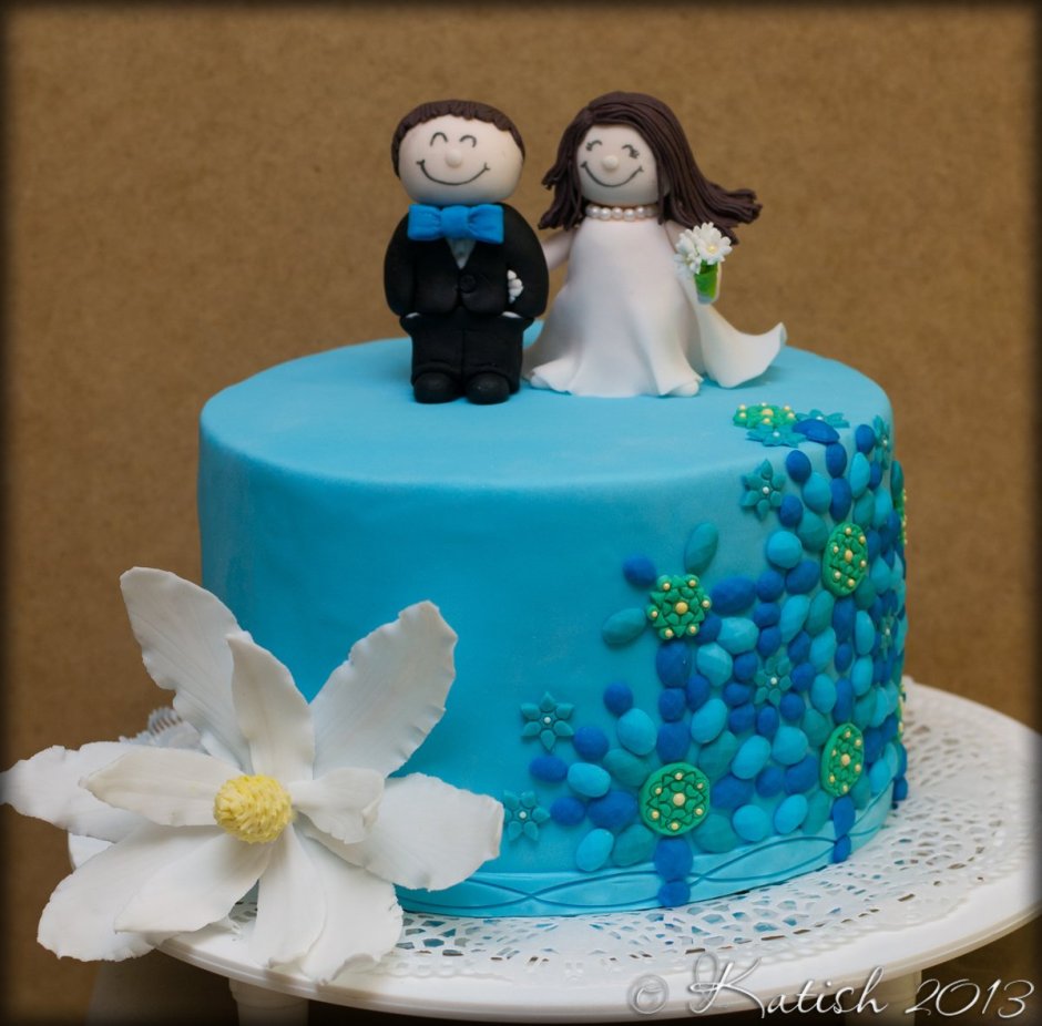 Тортик на фарфоровую свадьбу