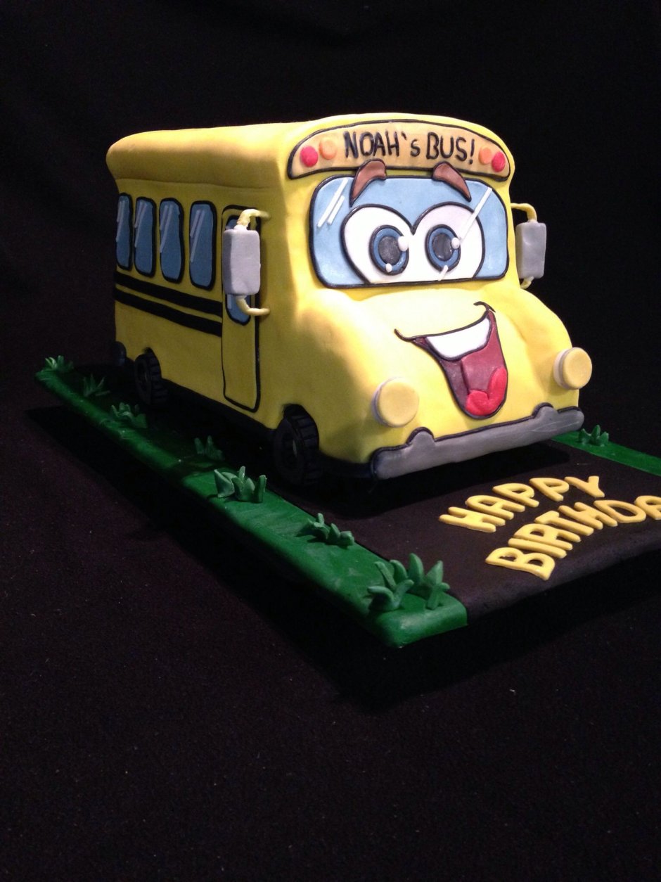 Торт школьный автобус