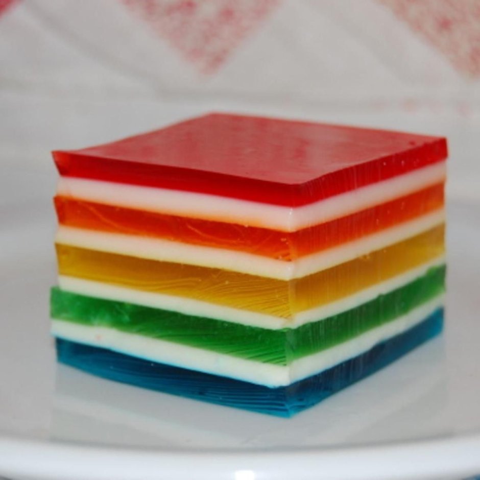 Желейные разноцветные торты