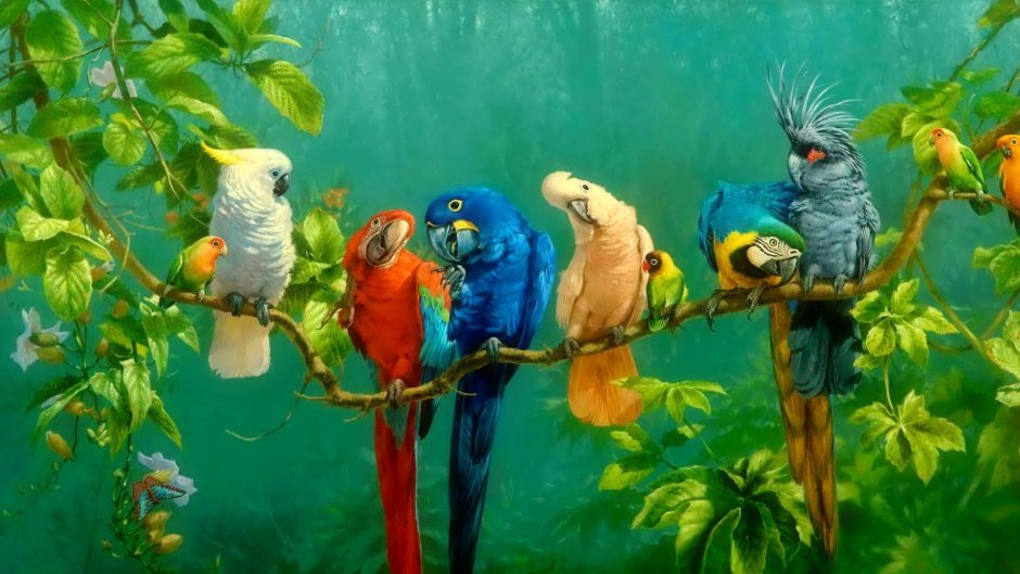 Стильные картины с попугаями