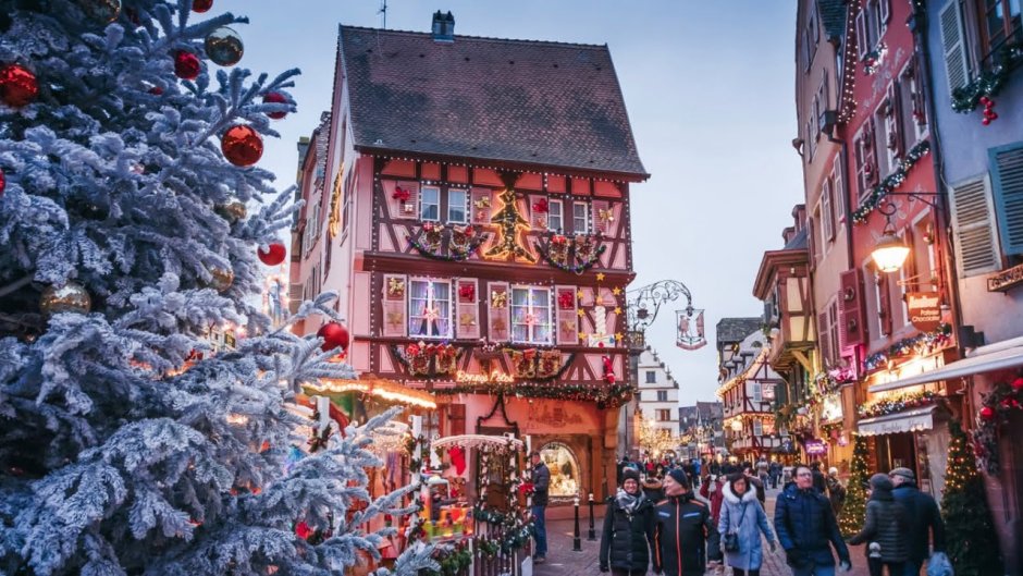 Alsace Франция в Рождество