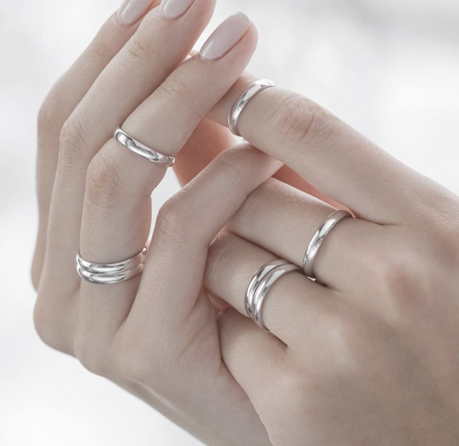Обручальное кольцо серебро женское