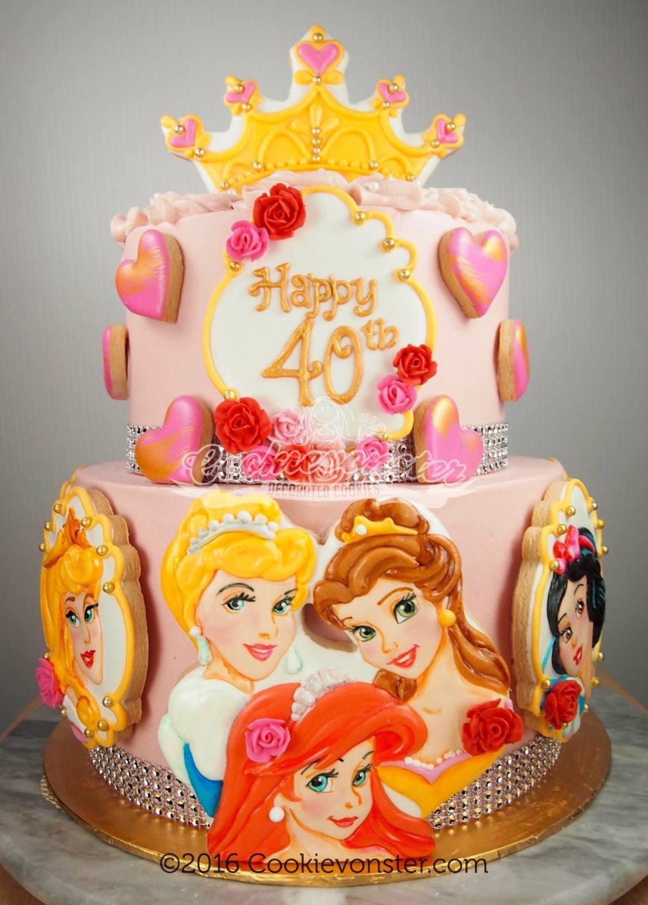 Торт с принцессами многоярусный