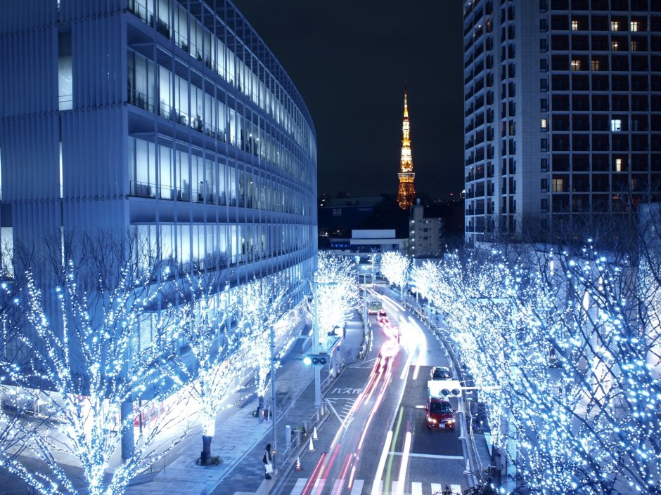 Новогодняя иллюминация в Токио