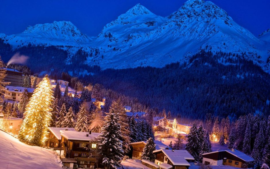 Новогодняя Швейцария горнолыжка