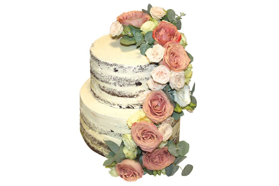Торт свадебный одноярусный без мастики из крема