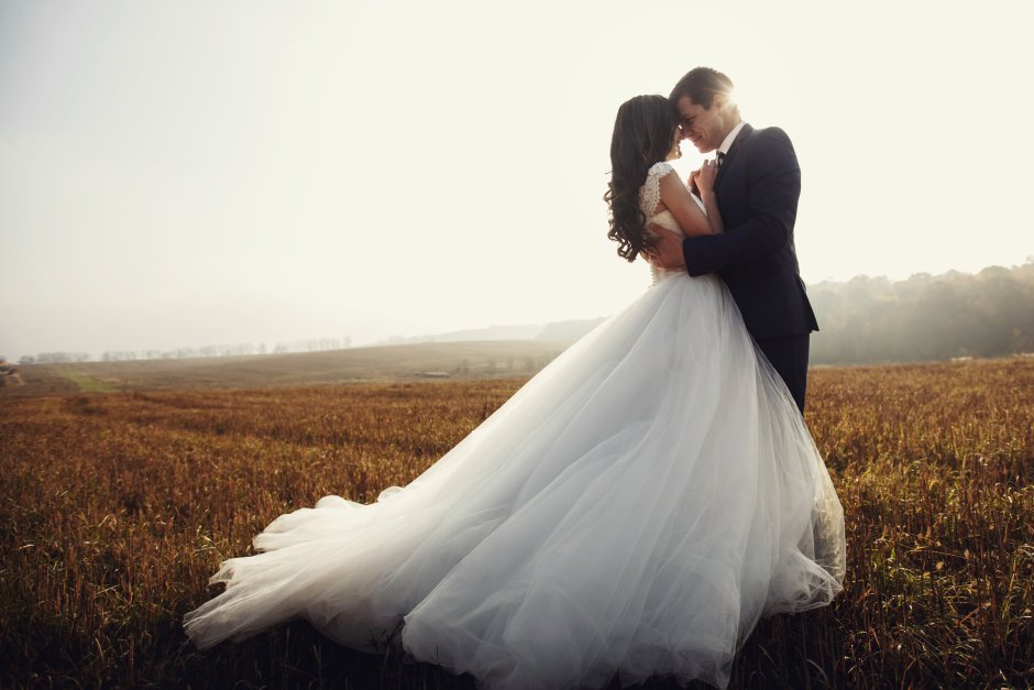 Свадьба жених и невеста со спины