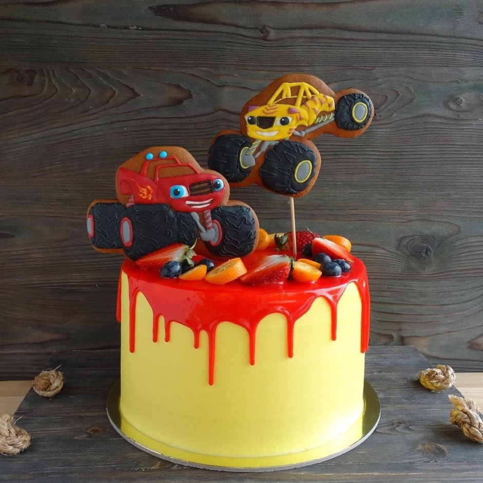 Торт Вспыш и чудо машинки для мальчика 4 года
