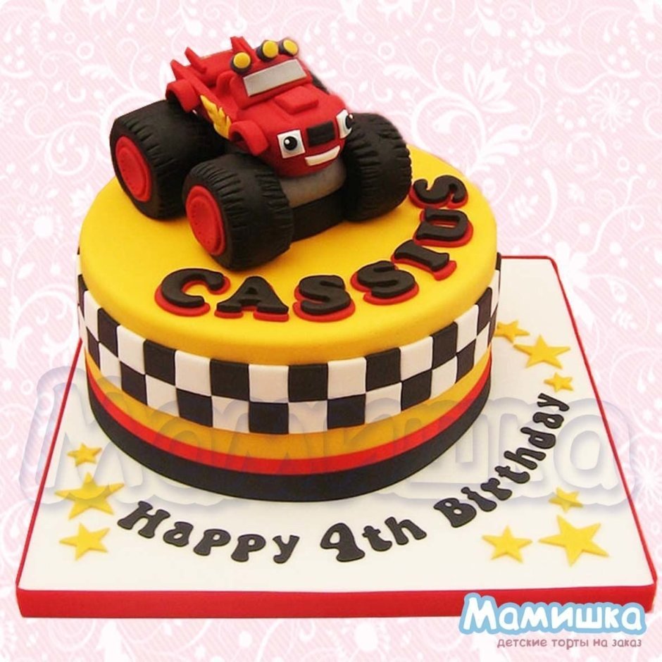 Торт на день рождения мальчику 4 года Вспыш и чудо машинки