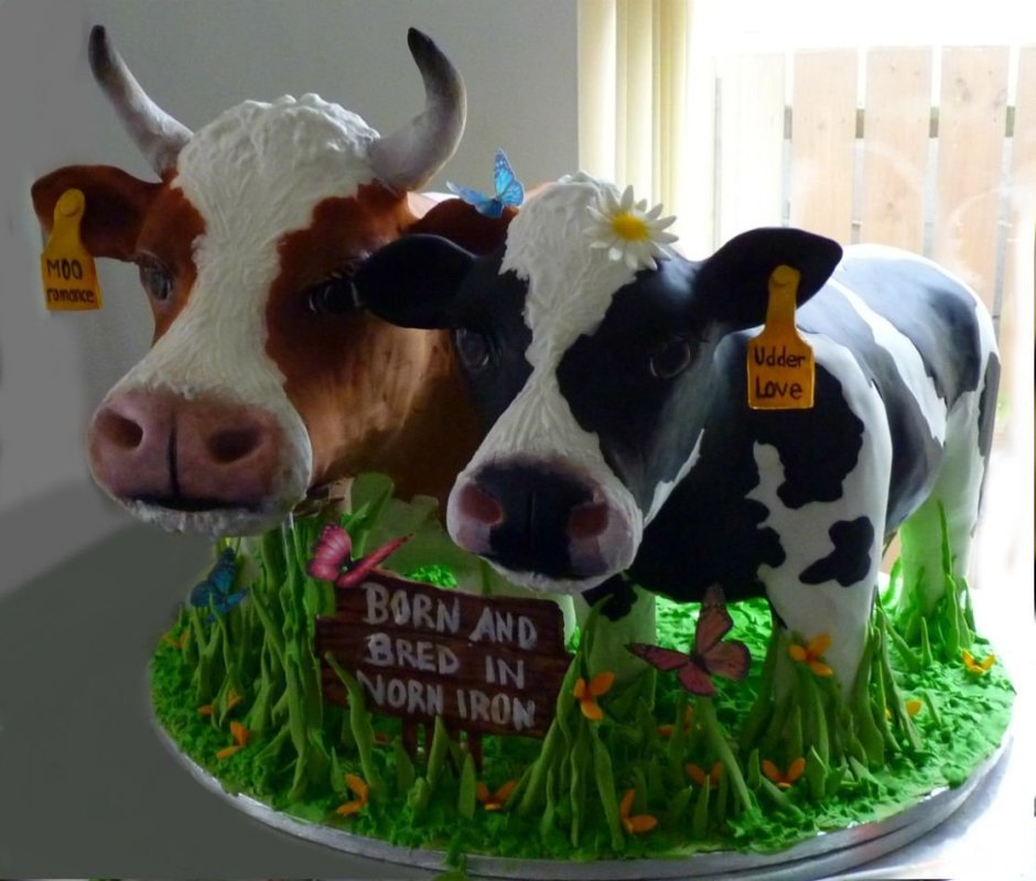 Рисунок коровы для торта
