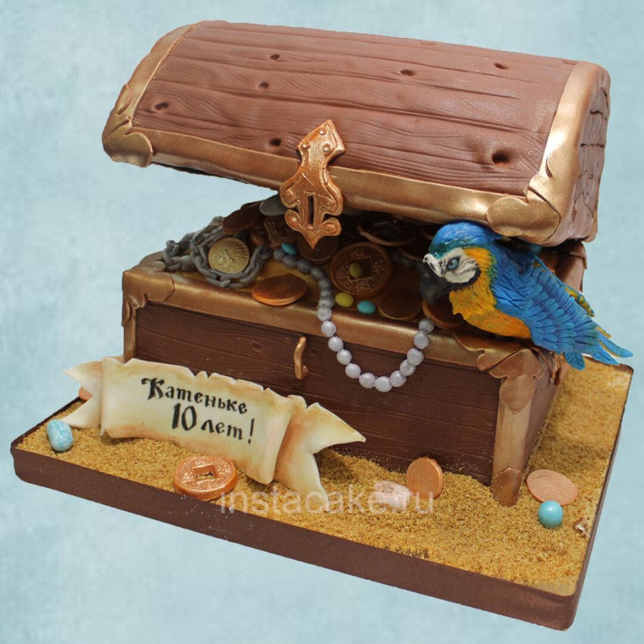Торт пиратский сундук с сокровищами