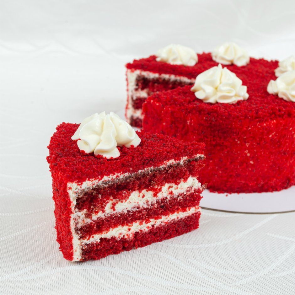Свадебный торт красный бархат одноярусный
