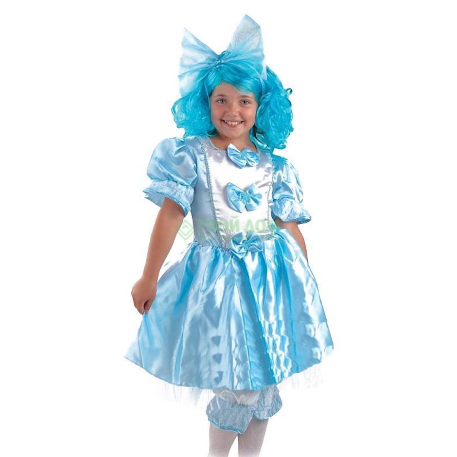 Карнавальный костюм дев батик/Jeanees 473 кукла Мальвина (122-32 голубой)