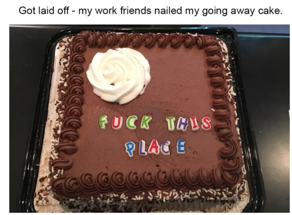 Надписи на торт при увольнении
