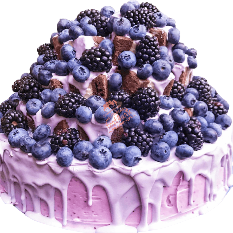 Фиолетовый торт с ягодамм