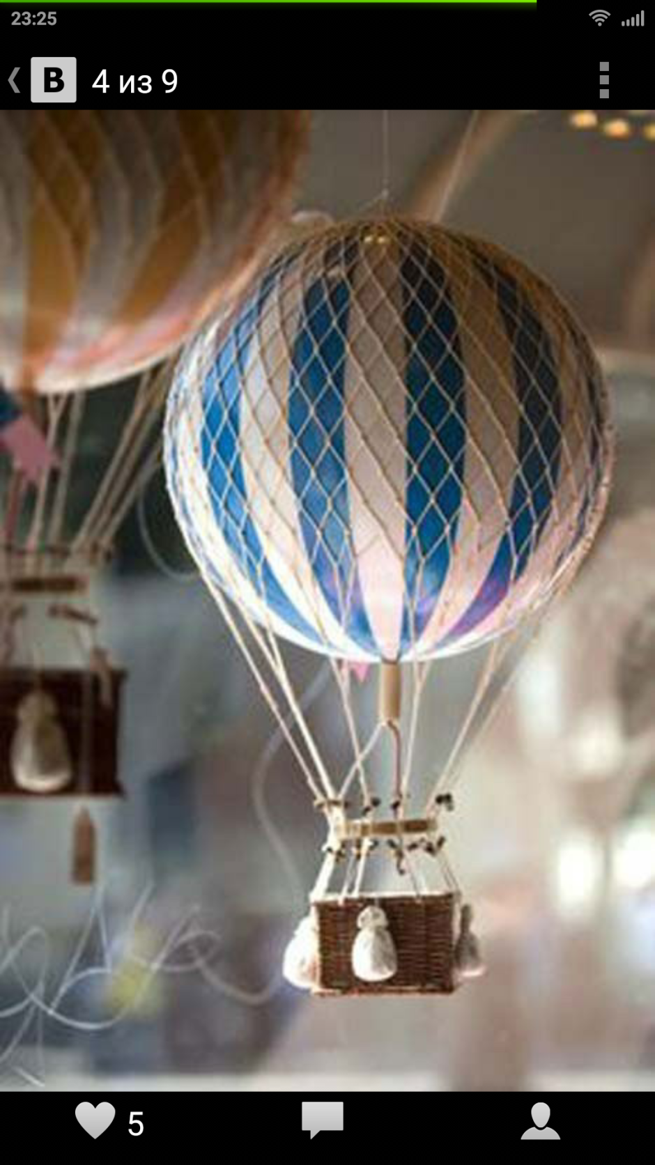 Воздушный шар с корзиной декор