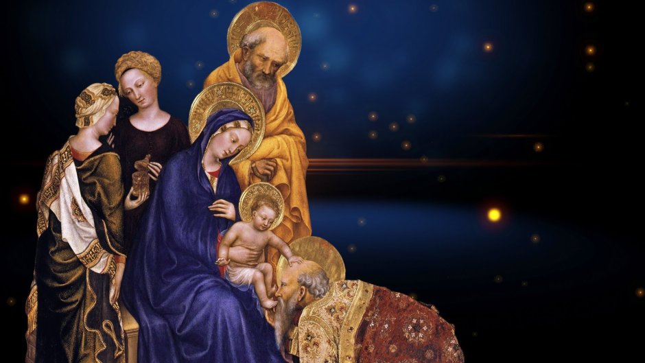 Ангелы возвещают пастухам о рождении Иисуса Христа