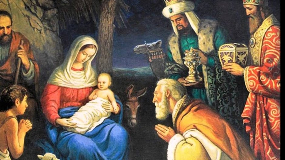Рождество младенец Мария и Иосиф волхвы