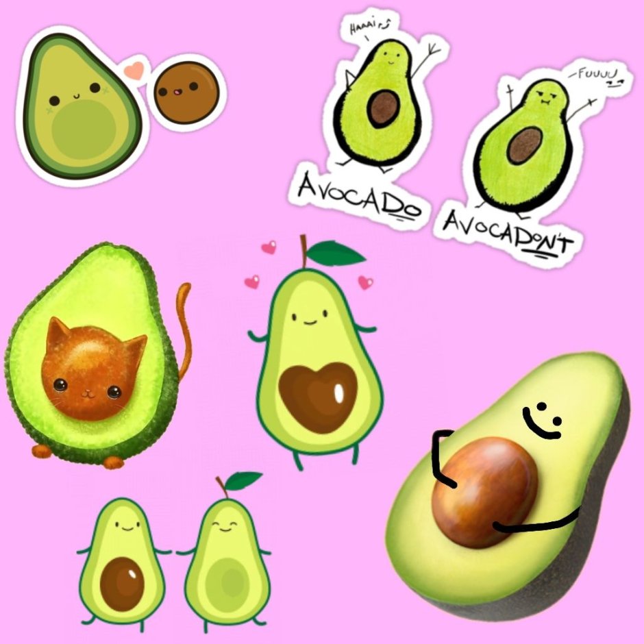 Маленькие рисунки авокадо